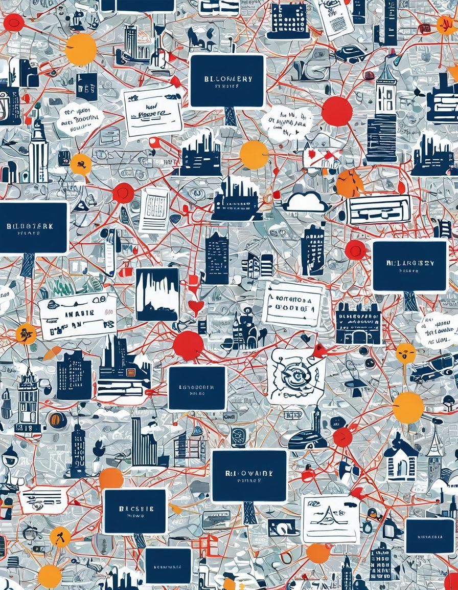 A vibrant collage representing the digital world of blogging, featuring iconic New Jersey landmarks like the Newark skyline and the Jersey Shore blended with elements of online documentation such as laptops, notebooks, and colorful social media icons. The background should depict a stylized map of New Jersey, infused with a web of connecting lines symbolizing the blogosphere. super-realistic. vibrant colors. 3D.